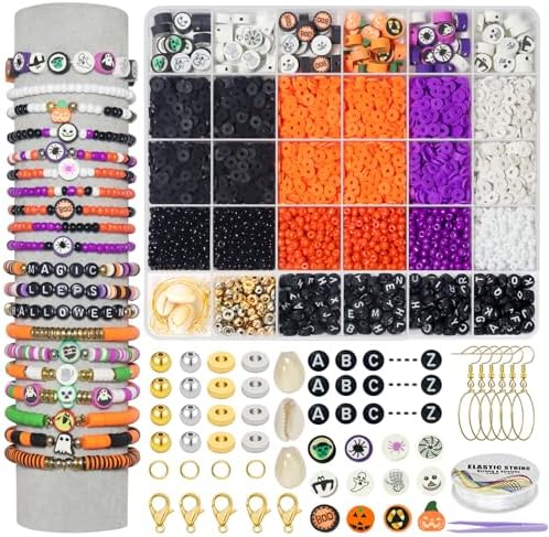 YMSDZHL 3300PCS Halloween Polymer Clay Bead Friendship Bracelet Making Kit by YMSDZHL