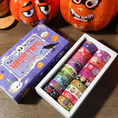 Halloween Washi Tape Set Pumpkin Scrapbook Tape 18 Rolls - Image 6