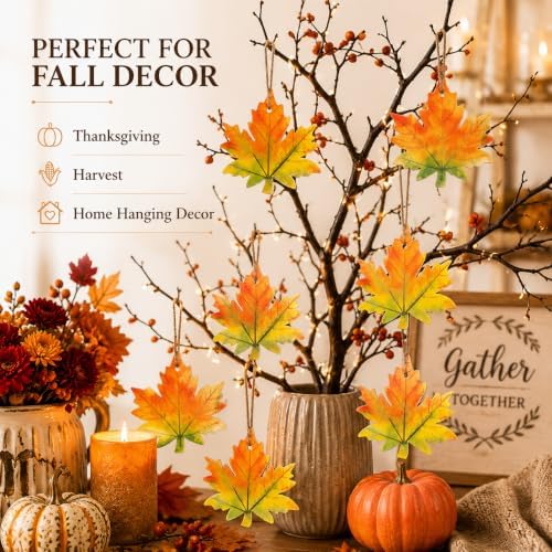 MAQIHAN Wooden Maple Leaf Craft Kit 30 Pcs - Paintable Thanksgiving Decor - Image 2