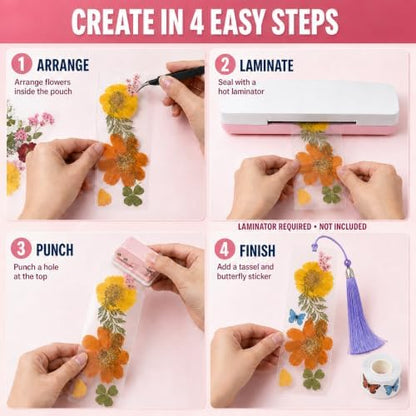 Corerpin 656 PCS Pressed Flower Bookmark Making Kit(Laminator Required) - Image 4