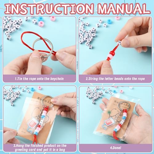 Suncalla 996 Pcs 24 Set Nurse Keychain Making Kit Medical DIY Crafts Bulk - Image 3