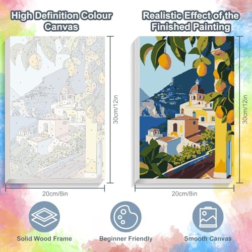 Lemon Tree Framed Paint by Numbers Kit for Adults Beginner 8x12 inch - Image 3