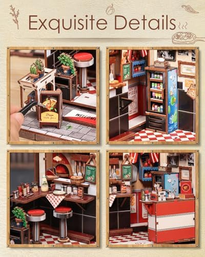 Cutefun Book Nook Kits for Adults - DIY Miniature Pizza Shop House Kit - Image 5