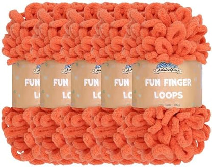 JubileeYarn Fun Finger Loops Yarn - Living Coral - 5 Skeins by BambooMN