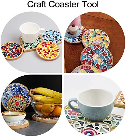 6pcs Wooden Tray Fillable Mosaic Tray Wood Decorative Tray Art Tray Art Trays,Mosaic Supplies for DIY Plate Ornaments Mosaic Crystal Making Crafts - Image 5