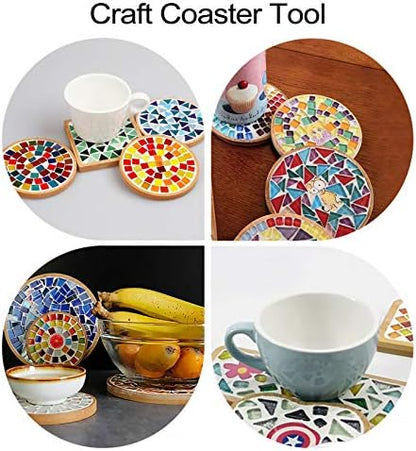 6pcs Wooden Tray Fillable Mosaic Tray Wood Decorative Tray Art Tray Art Trays,Mosaic Supplies for DIY Plate Ornaments Mosaic Crystal Making Crafts - Image 5