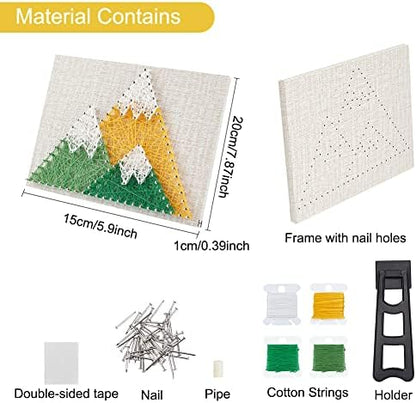 WEBEEDY 3D String Art Kit for Adults Beginners, DIY Mountain String Craft Kit, Include All Necessary Accessories and Frame, Christmas Home Wall Decorations Unique Gift - Image 2