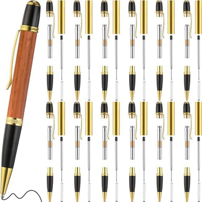 Colarr 12 Pack Woodturning Pen Kit Twist Ballpoint Pen Kit, Gold by Colarr