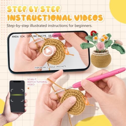 Crochet Kit for Beginners, Crochet Plant Kit,Knitting Kit(Strawberry) - Image 2