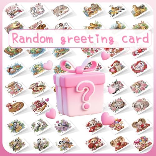 Focart 24 Pack Diamond Painting Greeting Cards, Random Diamond Art Kits Special Shape Drill DIY Handcraft for Relatives and Friends with Wishes, Unique Design Crafting for Birthday Holiday Cards - Image 2