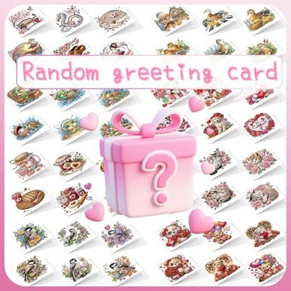 Focart 24 Pack Diamond Painting Greeting Cards, Random Diamond Art Kits Special Shape Drill DIY Handcraft for Relatives and Friends with Wishes, Unique Design Crafting for Birthday Holiday Cards - Image 2