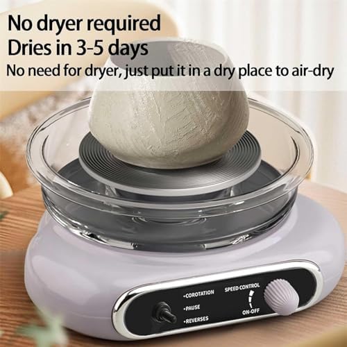 Turntable Potter's Wheel for Kids Adults, Electric Pottery Wheel Ceramic Machine, Pottery Forming Machine with Clay Tool Set, DIY Pottery Kit for Beginners DIY Clay Art for Art Craft Gift Green - Image 6