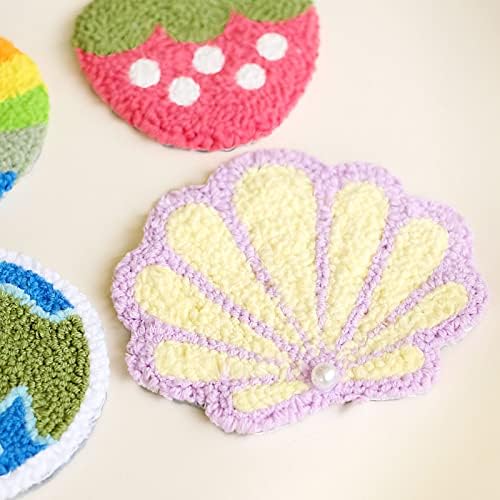 HAND U JOURNEY Punch Needle Coaster Kit, 6 Patterns & Yarns - Image 4