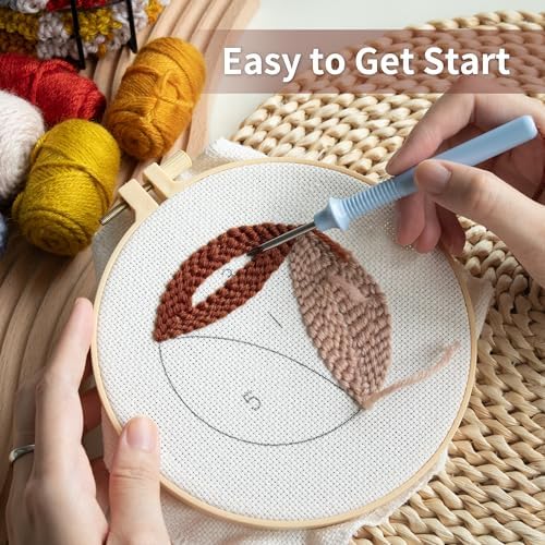 Temlum 6pcs Punch Needle Coasters Kit for Adults and Beginners(Lines) - Image 3