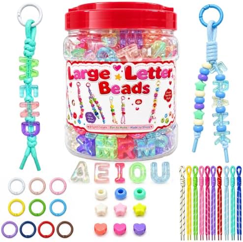 Kasmena 420Pcs Chunky Large Letter Beads DIY Keychain & Bracelet Making Kit by Kasmena
