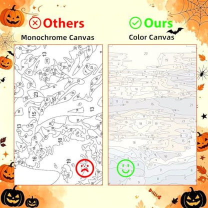 Aestalrcus Halloween Paint by Numbers Kit for Adults, Ghost, 16x20inch - Image 5