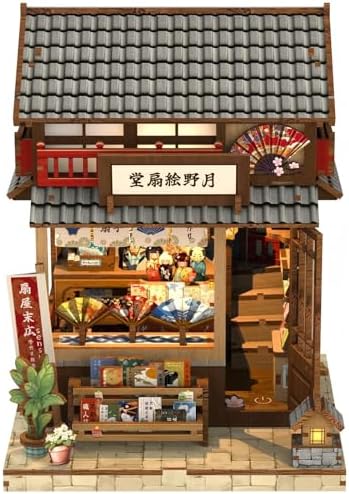 Fsolis Book Nook Kit Japanese Miniature Fan Shop by FsolisDIYDollhouse
