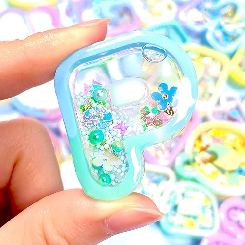 Alphabet Resin Shaker Molds Kawaii Keychain Charm Large and Small Set Pack of 107 Silicone Trays Seal Films Precision Tip Applicator Bottle Kit Bundle - Image 3