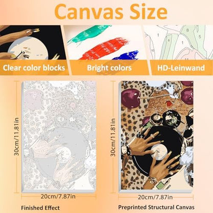 Mandun Leopard Paint by Numbers Kit for Adults, 3 Pack, 7.8x11.8 inch - Image 2