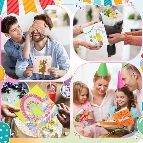 Saillong 24 Pack Happy Birthday Diamond Art Card with Envelopes - Image 4