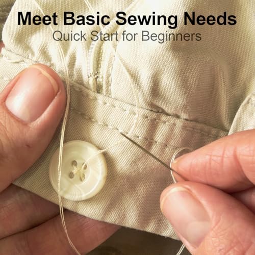 MIXCOOL Sewing Kit for Adults, Beginners, Needle and Thread Kit, Portable Sewing Supplies, Contains Thread, Scissor, Needles, (Beige, M) - Image 6