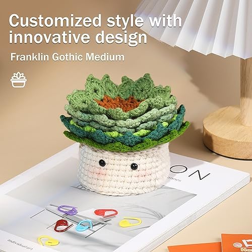 Hssugi Crochet Kit for Beginners 6PCS Crochet Coasters in a Plant Pot - Image 3