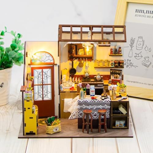 DIY Miniature House Kit with LED Lights,Mini House Kit DIY Dollhouse Kit for Adults to Build, Model Building Craft Kit, for Birthday Christmas - Image 3