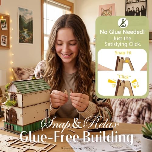 No Glue Needed DIY 3D Miniature House Kit for Adults - Image 2