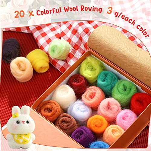 Mayboos Needle Felting Kit, Wool Roving 20 Colors Set - Image 3