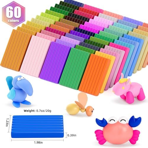 CiaraQ 60-Color Polymer Clay Oven Bake Modeling Kit - Image 2