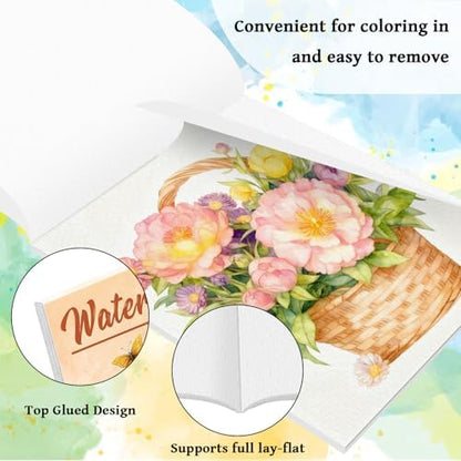 Kalysky 8.5 * 11" Watercolor Workbook,3 Watercolor Coloring Books for Adults,Water Color Book kit for Adults Beginner,160GSM Cold Press Textured Thick Paper - Image 6