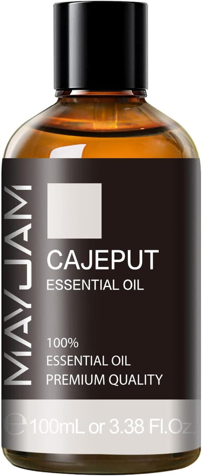 MAYJAM Cajeput Essential Oil, 3.38FL.OZ Pure Essential Oils with Glass Dropper, Large Volume Cajeput Oil, Perfect for Massage, DIY Candle and Soap Making (100ML)