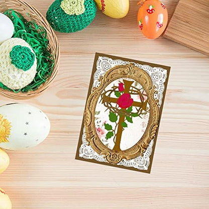 ALIBBON Easter Cross Die Cuts for Card Making, Rose Cross Cutting Dies Metal Template Molds, Thorn Rose Flower Dies for Crafting DIY Photo Album Embossing Scrapbooking Supplies - Image 3