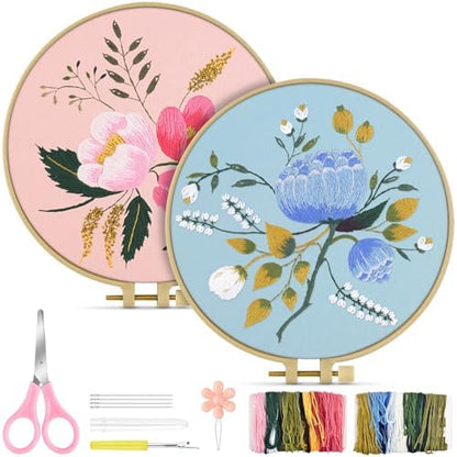 TINDTOP Embroidery Kit for Adult, Flower Embroidery Kit for Beginners by TINDTOP
