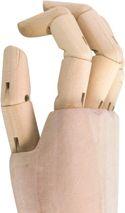 HSOMiD Flexible Wooden Hand Model Moveable Wooden Artists Manikin Hand Figure 10 Inches Right Hand Model for Sketching Drawing Painting Home Office Desk Decoration(10 Inch Right Hand)