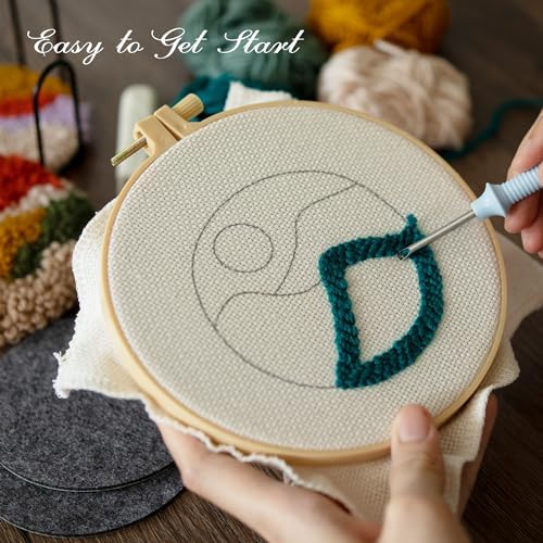 Temlum 6pcs Punch Needle Coasters Kit for Adults and Beginners(Landscape) - Image 3