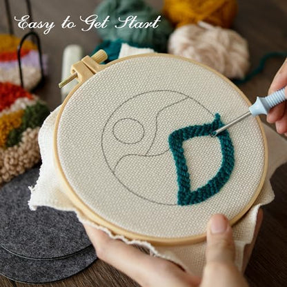 Temlum 6pcs Punch Needle Coasters Kit for Adults and Beginners(Landscape) - Image 3