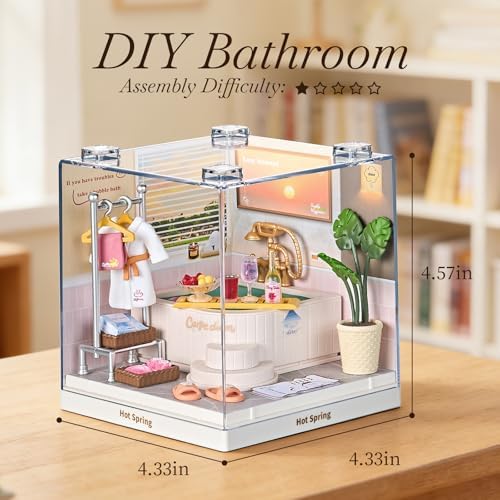 Miniature House DIY Bathroom Spa Kit with Acrylic Display Case - Image 2