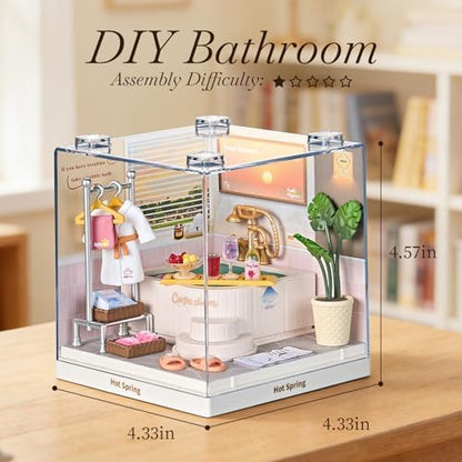 Miniature House DIY Bathroom Spa Kit with Acrylic Display Case - Image 2