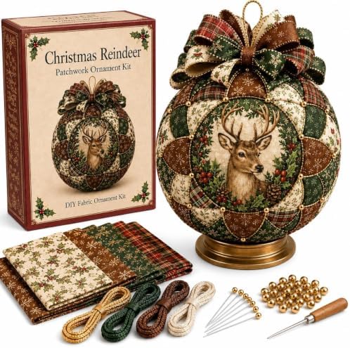 Christmas Classics Patchwork Ornament DIY Kit, Quilted Tree Fabric (Reindeer) by Unknown