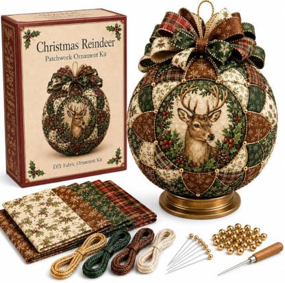 Christmas Classics Patchwork Ornament DIY Kit, Quilted Tree Fabric by Unknown
