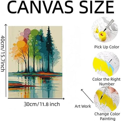 DOTSTART Paint by Numbers Kit for Adults,Rainbow Trees Paint by Number Kits - Image 5