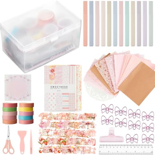FunooFuno 155 Pcs Scrapbooking Supplies Kit with Storage Box, Coquette by Unknown