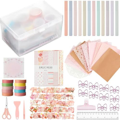 FunooFuno 155 Pcs Scrapbooking Supplies Kit with Storage Box, Coquette by Unknown