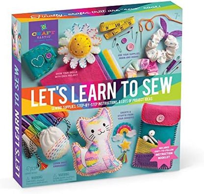 Craft-Tastic Let’s Learn to Sew – Mini Sewing Kit, Arts and Crafts, Art Supplies, Embroidery Kit for Beginners, Includes Sewing Supplies, Easy-to-Follow Instructions, Arts & Crafts, Ages 7+ by Craft-tastic