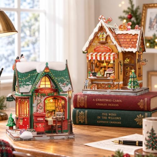 Fsolis Christmas Book Nook Kit, DIY Miniature House - Image 6