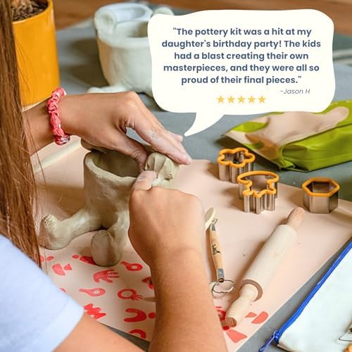 Sculpd Kids Ultimate Pottery Kit, Air Dry Clay, Tools and 10 Colors. Age 4+ - Image 6