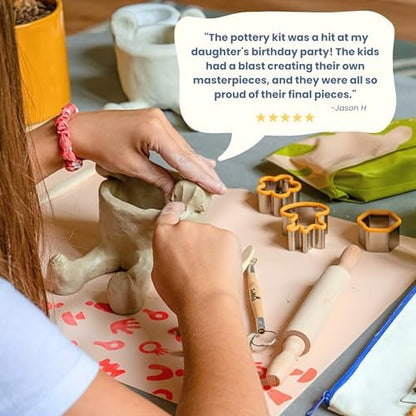 Sculpd Kids Ultimate Pottery Kit, Air Dry Clay, Tools and 10 Colors. Age 4+ - Image 6