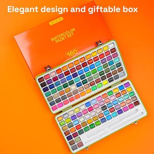 ARTISTRO 50 Metallic Watercolor Paint Set with Brushes for Adults & Kids - Image 3