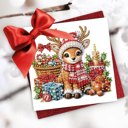 6Pcs Christmas Greeting Card DIY Diamond Art Painting Blessing Folding Card Kit for Adults Beginners with White Envelopes and Tools for Holiday Xmas Arts Crafts Gift-Christmas03 - Image 6